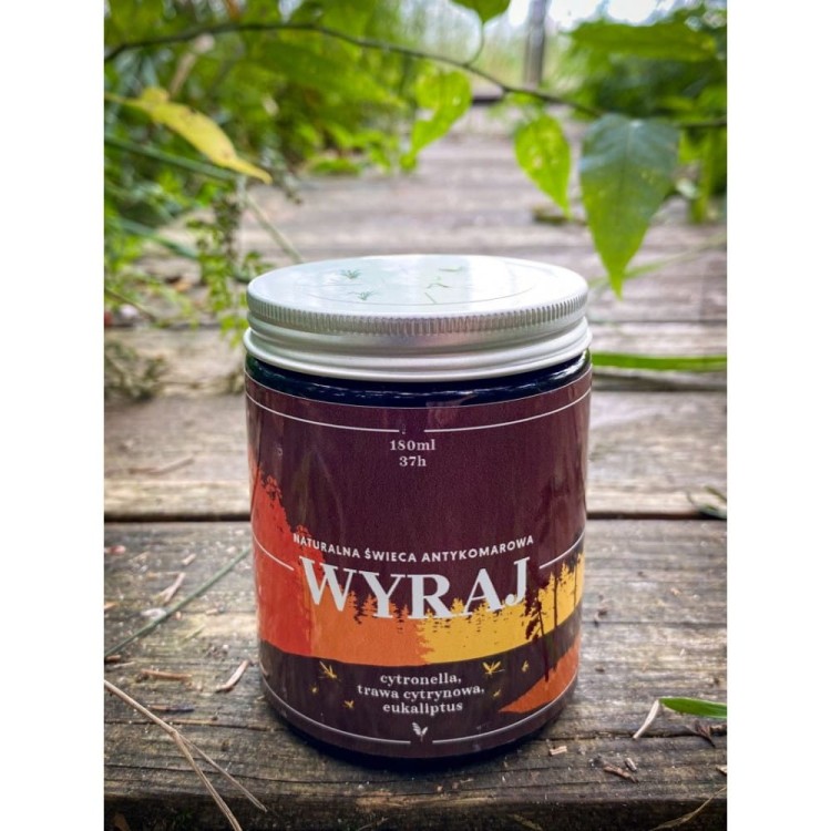 Dusza - Wyraj - naturalna świeca sojowa ANTYKOMAROWA 180ml